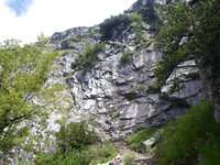 Schlsselstelle des Absamer Klettersteigs