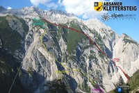 Übersicht des Klettersteigs. Zur Verfügung gestellt von der Sektion Innsbruck (www.alpenverein-ibk.at)