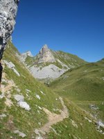 Blick zum Roßkopf, andem der nächste Klettersteig wartet
