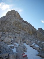 Blick von der Scharte auf den zweiten Teil des Klettersteigs