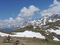 Blick vom Timmelsjoch auf die Stubaier Alpen
