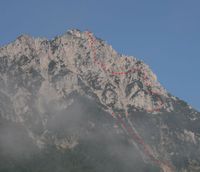Ungefährer Verlauf des Klettersteigs